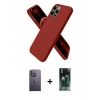 MARSİLYAN™- iPhone 12 Pro Kılıf Kozmos Yansıma Özel Seri - Şeffaf 360 Full Body Arka Koruyucu + Neon Fosforlu Kamera Lens - BZ