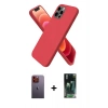 MARSİLYAN™- iPhone 12 Pro Kılıf Kozmos Yansıma Özel Seri - Şeffaf 360 Full Body Arka Koruyucu + Neon Fosforlu Kamera Lens - TU