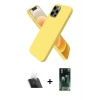 MARSİLYAN™- iPhone 12 Pro Kılıf Kozmos Yansıma Özel Seri - Şeffaf 360 Full Body Arka Koruyucu + Kamera Lens Koruma Cam - SF