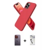 MARSİLYAN™- iPhone 12 Pro Kılıf Kozmos Yansıma Özel Seri - Şeffaf Uv Polymer Nano Ekran Koruyucu + Turuncu Neon Fosforlu Kamera Lens