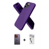 MARSİLYAN™- iPhone 12 Pro Kılıf Kozmos Yansıma Özel Seri - Şeffaf Uv Polymer Nano Ekran Koruyucu + Turuncu Neon Fosforlu Kamera Lens