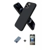 MARSİLYAN™- iPhone 12 Pro Kılıf Kozmos Yansıma Özel Seri - Siyah 34D Hayalet Izgaralı Cam + Metal Kamera Lens Koruma Cam - MI