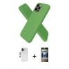 MARSİLYAN™- iPhone 12 Pro Kılıf Kozmos Yansıma Özel Seri - Siyah 34D Hayalet Izgaralı Cam + Shine Kamera Lens - MI