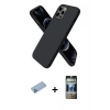 MARSİLYAN™- iPhone 12 Pro Kılıf Kozmos Yansıma Özel Seri - Siyah 34D Hayalet Izgaralı Cam + Shine Kamera Lens Koruma Cam - MI