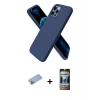 MARSİLYAN™- iPhone 12 Pro Kılıf Kozmos Yansıma Özel Seri - Siyah 34D Hayalet Izgaralı Cam + Shine Kamera Lens Koruma Cam - MI