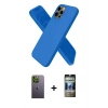 MARSİLYAN™- iPhone 12 Pro Kılıf Kozmos Yansıma Özel Seri - Siyah 34D Hayalet Izgaralı Cam + Neon Fosforlu Kamera Lens - YL