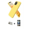 MARSİLYAN™- iPhone 12 Pro Kılıf Kozmos Yansıma Özel Seri - Siyah 34D Hayalet Izgaralı Cam + Rainbow Kamera Lens Koruma Cam - GD