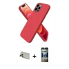 MARSİLYAN™- iPhone 12 Pro Kılıf Kozmos Yansıma Özel Seri - Siyah 34D Hayalet Izgaralı Cam + Rainbow Kamera Lens Koruma Cam - GD