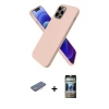 MARSİLYAN™- iPhone 12 Pro Kılıf Kozmos Yansıma Özel Seri - Siyah 34D Hayalet Izgaralı Cam + Renkli Kamera Lens Koruma Cam - PE