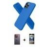 MARSİLYAN™- iPhone 12 Pro Kılıf Kozmos Yansıma Özel Seri - Siyah 34D Hayalet Izgaralı Cam + Neon Fosforlu Kamera Lens - SI