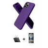 MARSİLYAN™- iPhone 12 Pro Kılıf Kozmos Yansıma Özel Seri - Siyah 34D Hayalet Izgaralı Cam + Kamera Lens Koruma Cam - SF