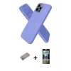 MARSİLYAN™- iPhone 12 Pro Kılıf Kozmos Yansıma Özel Seri - Siyah 34D Hayalet Izgaralı Cam + Sierra Blue Shine Kamera Lens Koruma Cam