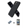 MARSİLYAN™- iPhone 12 Pro Kılıf Kozmos Yansıma Özel Seri - Siyah 34D Hayalet Izgaralı Cam + Shine Kamera Lens Koruma Cam - SH