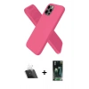 MARSİLYAN™- iPhone 12 Pro Kılıf Kozmos Yansıma Özel Seri - Siyah 360 Mat Full Body Arka Koruyucu + Kamera Lens Koruma Cam - SF