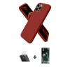 MARSİLYAN™- iPhone 12 Pro Kılıf Kozmos Yansıma Özel Seri - Siyah 360 Mat Full Body Arka Koruyucu + Kamera Lens Koruma Cam - SF