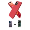 MARSİLYAN™- iPhone 12 Pro Kılıf Kozmos Yansıma Özel Seri - Siyah 360 Mat Full Body Arka Koruyucu + Neon Fosforlu Kamera Lens - MI
