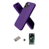 MARSİLYAN™- iPhone 12 Pro Kılıf Kozmos Yansıma Özel Seri - Siyah 360 Mat Full Body Arka Koruyucu + Shine Kamera Lens Koruma Cam - SABE