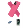 MARSİLYAN™- iPhone 12 Pro Kılıf Kozmos Yansıma Özel Seri - Siyah 360 Mat Full Body Arka Koruyucu + Shine Kamera Lens Koruma Cam - GD