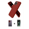 MARSİLYAN™- iPhone 12 Pro Kılıf Kozmos Yansıma Özel Seri - Siyah 360 Mat Full Body Arka Koruyucu + Neon Fosforlu Kamera Lens - TU