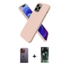 MARSİLYAN™- iPhone 12 Pro Kılıf Kozmos Yansıma Özel Seri - Siyah 360 Mat Full Body Arka Koruyucu + Neon Fosforlu Kamera Lens - TU