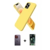 MARSİLYAN™- iPhone 12 Pro Kılıf Kozmos Yansıma Özel Seri - Siyah 360 Mat Full Body Arka Koruyucu + Neon Fosforlu Kamera Lens - TU