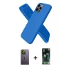 MARSİLYAN™- iPhone 12 Pro Kılıf Kozmos Yansıma Özel Seri - Siyah 360 Mat Full Body Arka Koruyucu + Neon Fosforlu Kamera Lens - YL