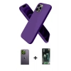 MARSİLYAN™- iPhone 12 Pro Kılıf Kozmos Yansıma Özel Seri - Siyah 360 Mat Full Body Arka Koruyucu + Neon Fosforlu Kamera Lens - YL