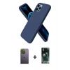MARSİLYAN™- iPhone 12 Pro Kılıf Kozmos Yansıma Özel Seri - Siyah 360 Mat Full Body Arka Koruyucu + Neon Fosforlu Kamera Lens - YL
