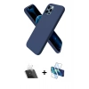 MARSİLYAN™- iPhone 12 Pro Kılıf Kozmos Yansıma Özel Seri - Siyah 3D Antistatik Cam Ekran Koruyucu + Kamera Lens Koruma Cam - SF