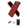 MARSİLYAN™- iPhone 12 Pro Kılıf Kozmos Yansıma Özel Seri - Siyah 3D Antistatik Hayalet Cam Ekran Koruyucu + Renkli Kamera Lens Koruma Cam - SI
