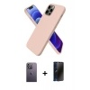 MARSİLYAN™- iPhone 12 Pro Kılıf Kozmos Yansıma Özel Seri - Siyah 3D Antistatik Hayalet Cam Ekran Koruyucu + Beyaz Neon Fosforlu Kamera Lens