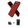 MARSİLYAN™- iPhone 12 Pro Kılıf Kozmos Yansıma Özel Seri - Siyah 3D Antistatik Hayalet Cam Ekran Koruyucu + Kamera Lens Koruma Cam - SF