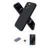MARSİLYAN™- iPhone 12 Pro Kılıf Kozmos Yansıma Özel Seri - Siyah 3D Antistatik Hayalet Cam Ekran Koruyucu + Renkli Kamera Lens Koruma Cam - SI
