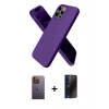 MARSİLYAN™- iPhone 12 Pro Kılıf Kozmos Yansıma Özel Seri - Siyah 3D Antistatik Hayalet Cam Ekran Koruyucu + Neon Fosforlu Kamera Lens - SI