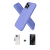 MARSİLYAN™- iPhone 12 Pro Kılıf Kozmos Yansıma Özel Seri - Siyah 3D Antistatik Hayalet Cam Ekran Koruyucu + Gümüş Shine Kamera Lens