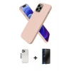 MARSİLYAN™- iPhone 12 Pro Kılıf Kozmos Yansıma Özel Seri - Siyah 3D Antistatik Hayalet Cam Ekran Koruyucu + Gümüş Shine Kamera Lens