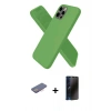 MARSİLYAN™- iPhone 12 Pro Kılıf Kozmos Yansıma Özel Seri - Siyah 3D Antistatik Hayalet Cam Ekran Koruyucu + Renkli Kamera Lens Koruma Cam - PE