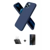 MARSİLYAN™- iPhone 12 Pro Kılıf Kozmos Yansıma Özel Seri - Siyah 3D Antistatik Hayalet Cam Ekran Koruyucu + Kamera Lens Koruma Cam - SF
