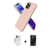 MARSİLYAN™- iPhone 12 Pro Kılıf Kozmos Yansıma Özel Seri - Siyah 3D Antistatik Hayalet Cam Ekran Koruyucu + Shine Kamera Lens - MI