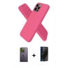 MARSİLYAN™- iPhone 12 Pro Kılıf Kozmos Yansıma Özel Seri - Siyah 3D Antistatik Hayalet Cam Ekran Koruyucu + Yeşil Neon Fosforlu Kamera Lens
