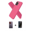 MARSİLYAN™- iPhone 12 Pro Kılıf Kozmos Yansıma Özel Seri - Siyah 3D Antistatik Hayalet Cam Ekran Koruyucu + Neon Fosforlu Kamera Lens - TU