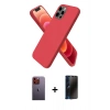 MARSİLYAN™- iPhone 12 Pro Kılıf Kozmos Yansıma Özel Seri - Siyah 3D Antistatik Hayalet Cam Ekran Koruyucu + Neon Fosforlu Kamera Lens - TU
