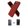 MARSİLYAN™- iPhone 12 Pro Kılıf Kozmos Yansıma Özel Seri - Siyah 3D Antistatik Hayalet Cam Ekran Koruyucu + Beyaz Neon Fosforlu Kamera Lens