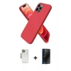 MARSİLYAN™- iPhone 12 Pro Kılıf Kozmos Yansıma Özel Seri - Siyah 3D Antistatik Hayalet Cam Ekran Koruyucu + Gümüş Shine Kamera Lens