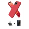 MARSİLYAN™- iPhone 12 Pro Kılıf Kozmos Yansıma Özel Seri - Siyah 3D Antistatik Hayalet Cam Ekran Koruyucu + Kamera Lens Koruma Cam - SF