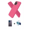 MARSİLYAN™- iPhone 12 Pro Kılıf Kozmos Yansıma Özel Seri - Siyah 3D Antistatik Seramik Nano Ekran Koruyucu + Mavi Neon Fosforlu Kamera Lens