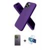 MARSİLYAN™- iPhone 12 Pro Kılıf Kozmos Yansıma Özel Seri - Siyah 3D Antistatik Seramik Nano Ekran Koruyucu + Neon Fosforlu Kamera Lens - YL