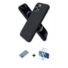 MARSİLYAN™- iPhone 12 Pro Kılıf Kozmos Yansıma Özel Seri - Siyah 3D Antistatik Seramik Nano Ekran Koruyucu + Shine Kamera Lens Koruma Cam - GI