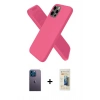MARSİLYAN™- iPhone 12 Pro Kılıf Kozmos Yansıma Özel Seri - Siyah 6D Mat Seramik Hayalet Nano Ekran Koruyucu + Neon Fosforlu Kamera Lens - MI