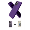 MARSİLYAN™- iPhone 12 Pro Kılıf Kozmos Yansıma Özel Seri - Siyah 6D Mat Seramik Hayalet Nano Ekran Koruyucu + Neon Fosforlu Kamera Lens - BZ